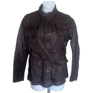 BLACK RIVET GENUINE LEATHER JACKET
